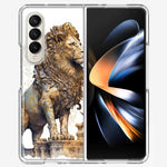 Samsung Galaxy Z Fold 4 Ancient Lion Sculpture Hybrid Protective Phone Case Cover