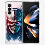 Samsung Galaxy Z Fold 4 Cyberpunk Machine Headphones Skull Double Layer Phone Case Cover