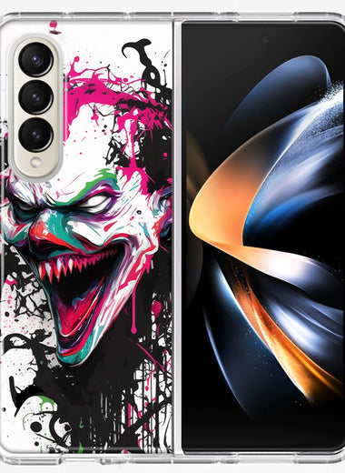 Samsung Galaxy Z Fold 4 Evil Joker Face Painting Graffiti Hybrid Protective Phone Case Cover