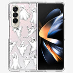 Samsung Galaxy Z Fold 4 Cute Halloween Spooky Floating Ghosts Horror Scary Hybrid Protective Phone Case Cover