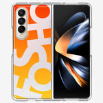 Samsung Galaxy Z Fold 4 Orange Yellow Clear Funny Text Quote Fosho Hybrid Protective Phone Case Cover