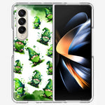 Samsung Galaxy Z Fold 4 Gnomes Shamrock Lucky Green Clover St. Patrick Hybrid Protective Phone Case Cover