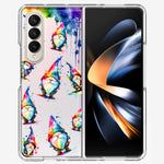 Samsung Galaxy Z Fold 4 Neon Water Painting Colorful Splash Gnomes Hybrid Protective Phone Case Cover