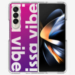 Samsung Galaxy Z Fold 4 Purple Clear Funny Text Quote Issa Vibe Hybrid Protective Phone Case Cover