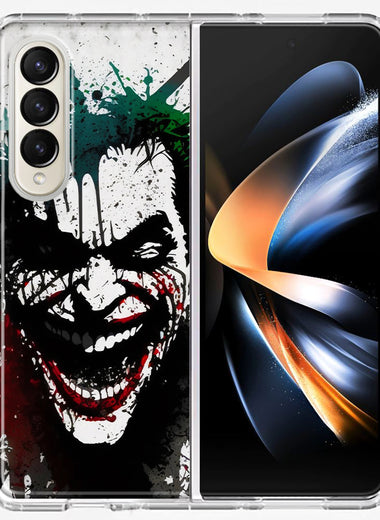 Samsung Galaxy Z Fold 4 Laughing Joker Painting Graffiti Hybrid Protective Phone Case Cover