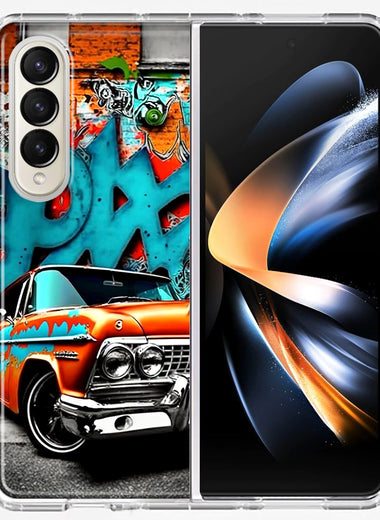 Samsung Galaxy Z Fold 4 Lowrider Painting Graffiti Art Hybrid Protective Phone Case Cover