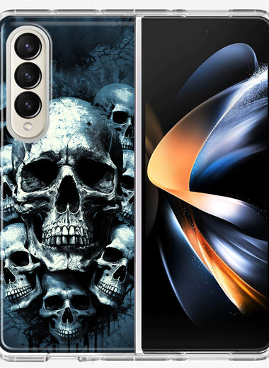 Samsung Galaxy Z Fold 4 Graveyard Death Dream Skulls Double Layer Phone Case Cover