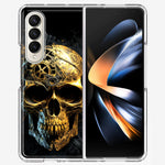 Samsung Galaxy Z Fold 4 Steampunk Skull Science Fiction Machinery Double Layer Phone Case Cover