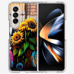 Samsung Galaxy Z Fold 4 Sunflowers Graffiti Painting Art Hybrid Protective Phone Case Cover