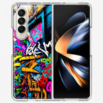 Samsung Galaxy Z Fold 4 Urban Graffiti Street Art Painting Hybrid Protective Phone Case Cover