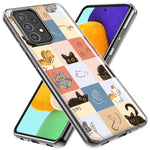 Mundaze - Case for Samsung Galaxy S23 Ultra Slim Shockproof Hard Shell Soft TPU Heavy Duty Protective Phone Cover - Cute Cat Tiles