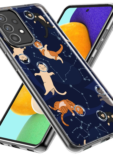 Mundaze - Case for Samsung Galaxy S22 Ultra Slim Shockproof Hard Shell Soft TPU Heavy Duty Protective Phone Cover - Space Cats
