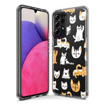 Mundaze - Case for Samsung Galaxy S22 Ultra Slim Shockproof Hard Shell Soft TPU Heavy Duty Protective Phone Cover - Cute Happy Cat Friends