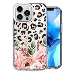 Case For Apple iPhone 13 Pro Max - Classy Blush Peach Peony Rose Flowers Leopard Phone Cover