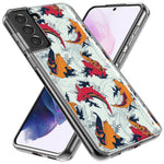 Mundaze - Case for Samsung Galaxy S23 Ultra Slim Shockproof Hard Shell Soft TPU Heavy Duty Protective Phone Cover - Red Orange Koi Fish Wallpaper