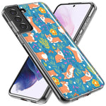 Mundaze - Case for Samsung Galaxy S22 Ultra Slim Shockproof Hard Shell Soft TPU Heavy Duty Protective Phone Cover - Cute Corgis and Flowers