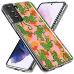 Mundaze - Case for Samsung Galaxy S22 Ultra Slim Shockproof Hard Shell Soft TPU Heavy Duty Protective Phone Cover - Green Leopard
