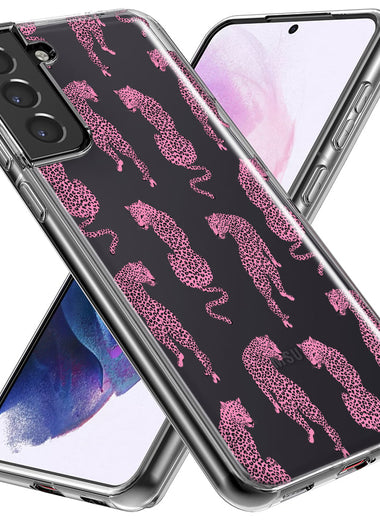 Mundaze - Case for Samsung Galaxy S23 Ultra Slim Shockproof Hard Shell Soft TPU Heavy Duty Protective Phone Cover - Pink Leopard