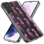Mundaze - Case for Samsung Galaxy S22 Ultra Slim Shockproof Hard Shell Soft TPU Heavy Duty Protective Phone Cover - Pink Leopard