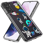 Mundaze - Case for Samsung Galaxy S24 Slim Shockproof Hard Shell Soft TPU Heavy Duty Protective Phone Cover - Cute Astronauts and UFO Rocket