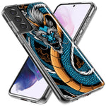 Mundaze - Case for Samsung Galaxy S23 Slim Shockproof Hard Shell Soft TPU Heavy Duty Protective Phone Cover - Blue Dragon