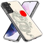 Mundaze - Case for Samsung Galaxy S22 Ultra Slim Shockproof Hard Shell Soft TPU Heavy Duty Protective Phone Cover - Japanese Dragon Wave