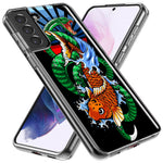 Mundaze - Case for Samsung Galaxy S23 Ultra Slim Shockproof Hard Shell Soft TPU Heavy Duty Protective Phone Cover - Dragon Koi Fish