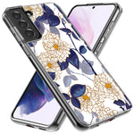 Mundaze - Case for Samsung Galaxy S23 Plus Slim Shockproof Hard Shell Soft TPU Heavy Duty Protective Phone Cover - Blue White Floral