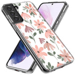 Mundaze - Case for Samsung Galaxy S22 Ultra Slim Shockproof Hard Shell Soft TPU Heavy Duty Protective Phone Cover - Cute Pink Flowers