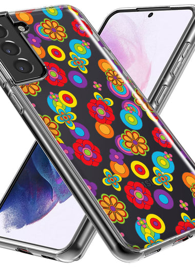 Mundaze - Case for Samsung Galaxy S23 Ultra Slim Shockproof Hard Shell Soft TPU Heavy Duty Protective Phone Cover - Groovy Cute Flowers