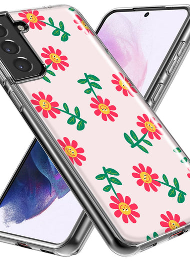 Mundaze - Case for Samsung Galaxy S23 Ultra Slim Shockproof Hard Shell Soft TPU Heavy Duty Protective Phone Cover - Cute Cartoon Flowers