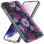 Mundaze - Case for Samsung Galaxy S24 Plus Slim Shockproof Hard Shell Soft TPU Heavy Duty Protective Phone Cover - Vintage Pink Flowers and Leaves