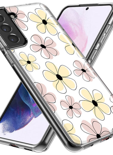 Mundaze - Case for Samsung Galaxy S23 Ultra Slim Shockproof Hard Shell Soft TPU Heavy Duty Protective Phone Cover - Summer Vibe Daisy Flowers