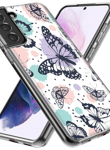 Mundaze - Case for Samsung Galaxy S23 Ultra Slim Shockproof Hard Shell Soft TPU Heavy Duty Protective Phone Cover - Groovy Butterflies