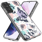 Mundaze - Case for Samsung Galaxy S22 Ultra Slim Shockproof Hard Shell Soft TPU Heavy Duty Protective Phone Cover - Groovy Butterflies
