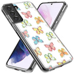 Mundaze - Case for Samsung Galaxy S22 Ultra Slim Shockproof Hard Shell Soft TPU Heavy Duty Protective Phone Cover - Colorful Butterflies