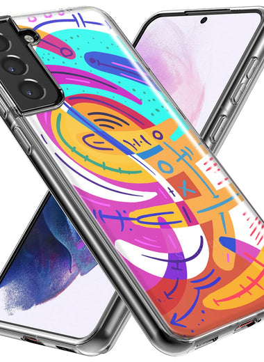 Mundaze - Case for Samsung Galaxy S22 Ultra Slim Shockproof Hard Shell Soft TPU Heavy Duty Protective Phone Cover - Vintage Abstract Liquid