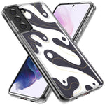 Mundaze - Case for Samsung Galaxy S22 Ultra Slim Shockproof Hard Shell Soft TPU Heavy Duty Protective Phone Cover - Luxury Black White Fluid