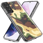 Mundaze - Case for Samsung Galaxy S22 Ultra Slim Shockproof Hard Shell Soft TPU Heavy Duty Protective Phone Cover - Green Yellow Camo