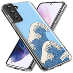 Mundaze - Case for Samsung Galaxy S22 Ultra Slim Shockproof Hard Shell Soft TPU Heavy Duty Protective Phone Cover - Japanese Waves