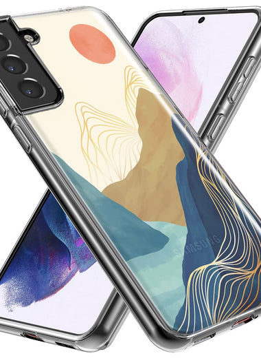 Mundaze - Case for Samsung Galaxy S22 Ultra Slim Shockproof Hard Shell Soft TPU Heavy Duty Protective Phone Cover - Vintage Landscape Art