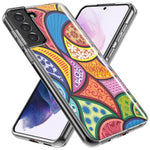 Mundaze - Case for Samsung Galaxy S22 Ultra Slim Shockproof Hard Shell Soft TPU Heavy Duty Protective Phone Cover - Abstract Citrus Pattern