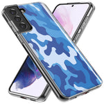 Mundaze - Case for Samsung Galaxy S24 Slim Shockproof Hard Shell Soft TPU Heavy Duty Protective Phone Cover - Blue Camo