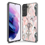 Mundaze - Case for Samsung Galaxy S24 Slim Shockproof Hard Shell Soft TPU Heavy Duty Protective Phone Cover - Cute Silly Rabbits Bunnies