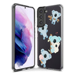 Mundaze - Case for Samsung Galaxy S22 Ultra Slim Shockproof Hard Shell Soft TPU Heavy Duty Protective Phone Cover - Cute Blue Koala Friends Icecream