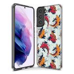 Mundaze - Case for Samsung Galaxy S22 Ultra Slim Shockproof Hard Shell Soft TPU Heavy Duty Protective Phone Cover - Red Orange Koi Fish Wallpaper