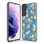 Mundaze - Case for Samsung Galaxy S24 Slim Shockproof Hard Shell Soft TPU Heavy Duty Protective Phone Cover - Cute Corgis and Flowers