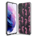 Mundaze - Case for Samsung Galaxy S22 Ultra Slim Shockproof Hard Shell Soft TPU Heavy Duty Protective Phone Cover - Pink Leopard