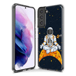 Mundaze - Case for Samsung Galaxy S22 Ultra Slim Shockproof Hard Shell Soft TPU Heavy Duty Protective Phone Cover - Yoga Astronaut