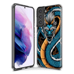 Mundaze - Case for Samsung Galaxy S23 Plus Slim Shockproof Hard Shell Soft TPU Heavy Duty Protective Phone Cover - Blue Dragon